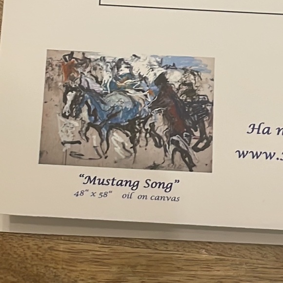 Print of Origional Oil Painting “Mustang Song” small quality blank card - Picture 4 of 7
